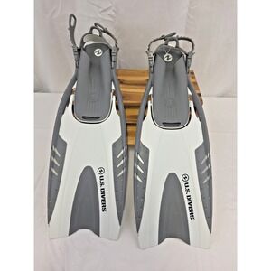 U.S. Divers Explore Series Hingeflex Dive Fins Flippers White Gray Mens L/XL